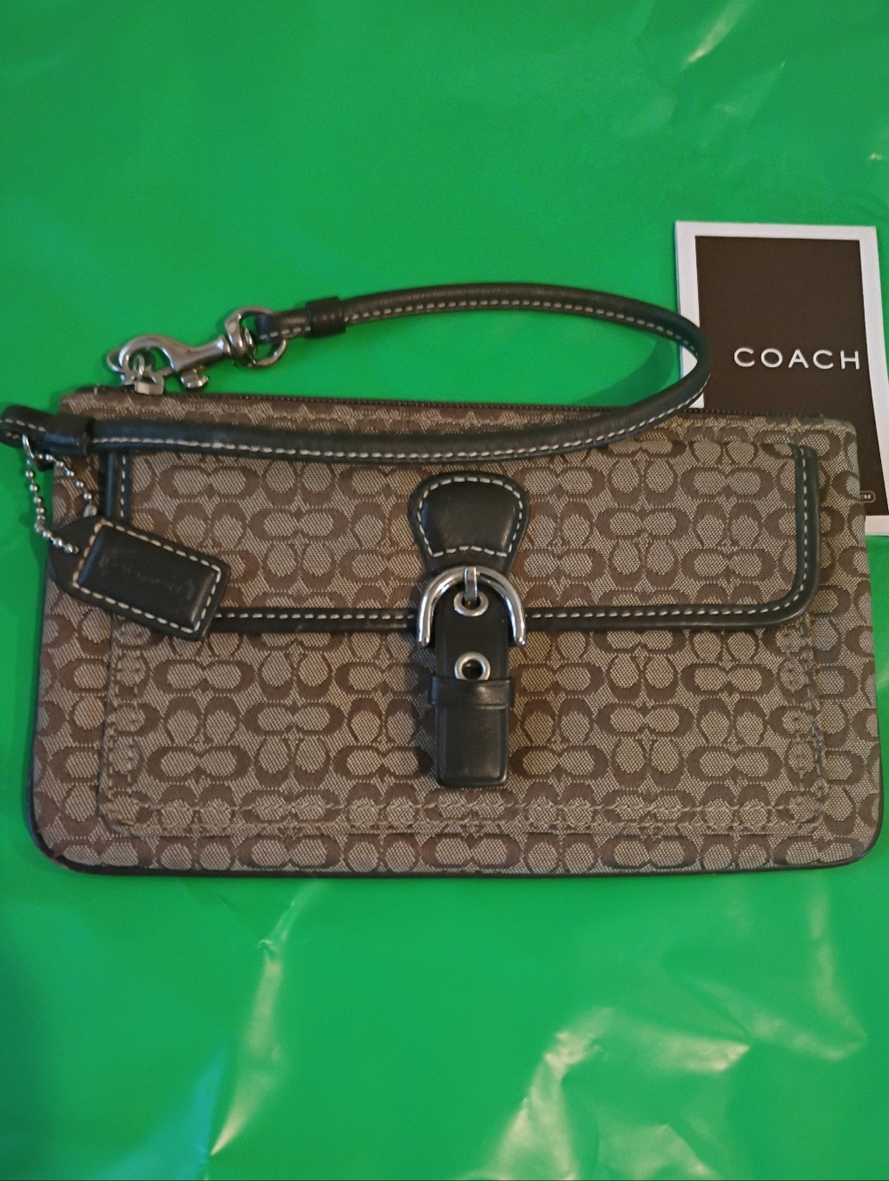 Coach Signature Soho Buckle Wristlet EUC